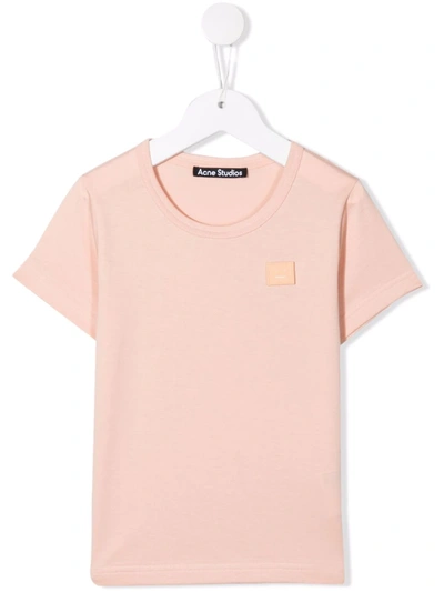 Shop Acne Studios Mini Nash Face Cotton T-shirt In Pink