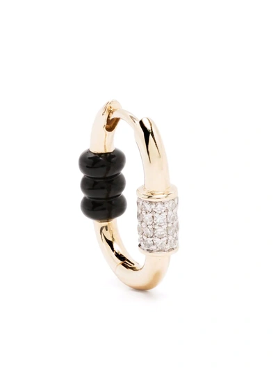Shop Maria Black Vertigo 12 Diamond Ceramic Earring In Gold