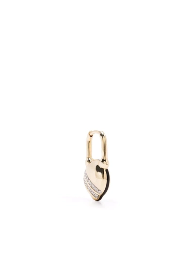 Shop Maria Black Ted Diamond Huggie Left Earring In Gold