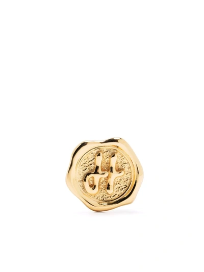 Shop Maria Black Pop H Coin Pendant In Gold
