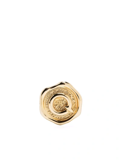 Shop Maria Black Letter Q Coin In Gold