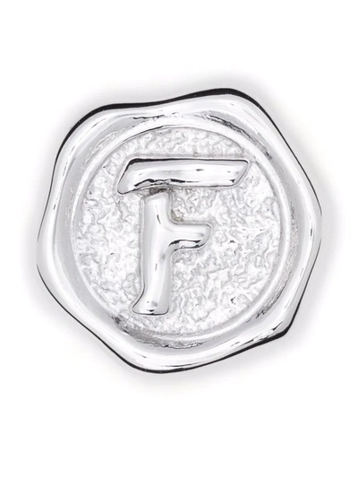 Shop Maria Black Pop Letter F Coin In Silver