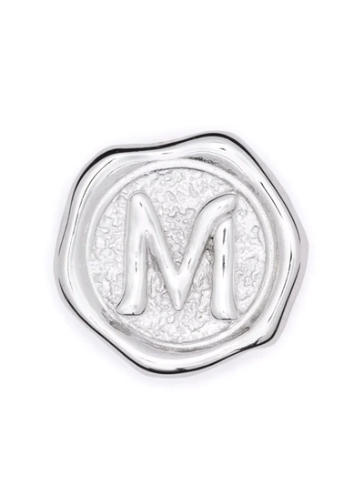 Shop Maria Black Pop Letter M Coin In Silver