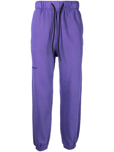 Shop Aape By A Bathing Ape Logo-embroidered Cotton Track Pants In Purple