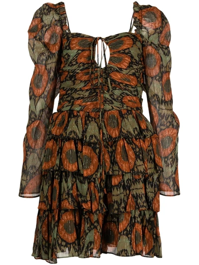Shop Ulla Johnson Naiya Abstract-print Dress In Orange
