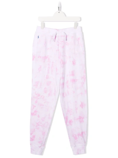 Shop Ralph Lauren Tie-dye Print Trousers In Pink
