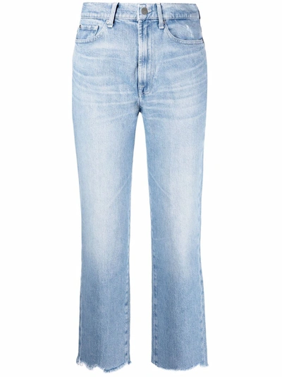 Shop 7 For All Mankind High-rise Cropped Logan Jeans In Blue