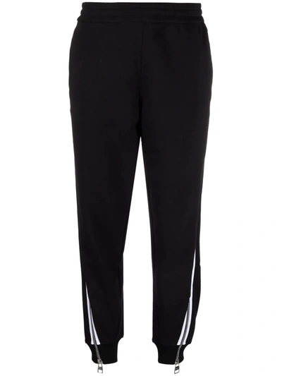 Shop Alexander Mcqueen Stripe-detail Track Pants In Black