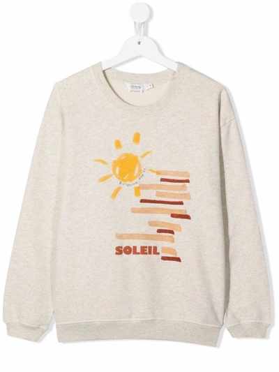 Shop Bonpoint Teen Soleil-print Sweatshirt In Neutrals