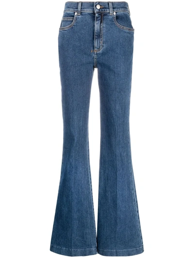 Shop Alexander Mcqueen Flared Denim Jeans In Blue