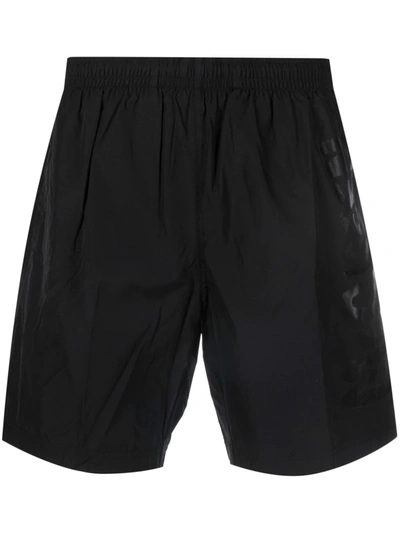 Shop Alexander Mcqueen Knee-length Swim Shorts In Black