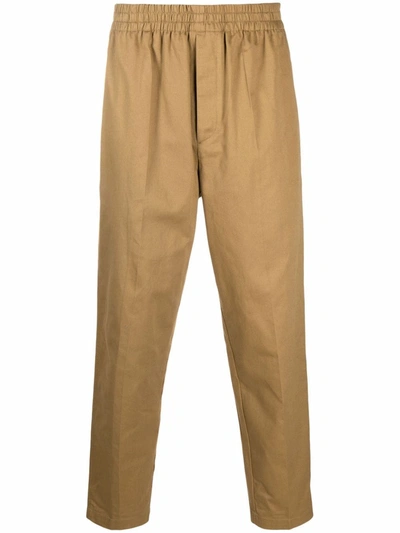 Shop Isabel Marant Straight-leg Cotton Trousers In 中性色