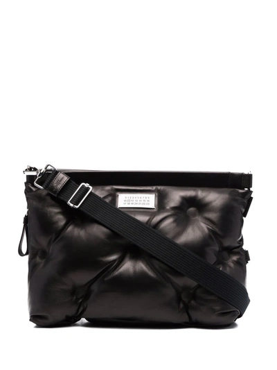 Shop Maison Margiela Numbers-motif Quilted Clutch Bag In Black