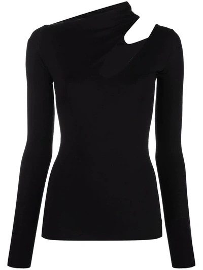 Shop Manurí Bambina Cut-out Detail Blouse In Black