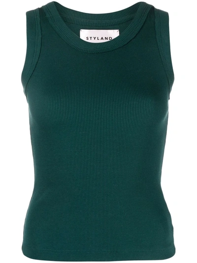 Styland Organic Cotton Vest Top In 绿色