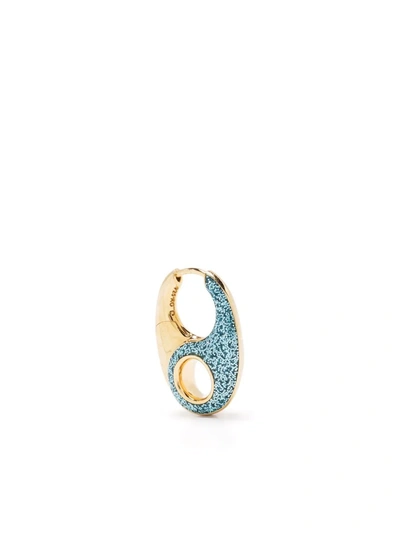 Shop Maria Black Vogue Glitter-detail Huggie Earring In Gold