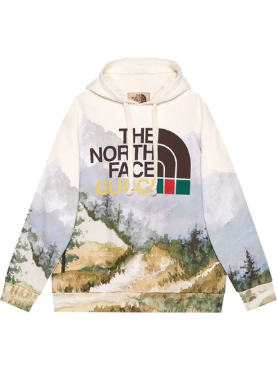 Shop Gucci X The North Face Hoodie In White