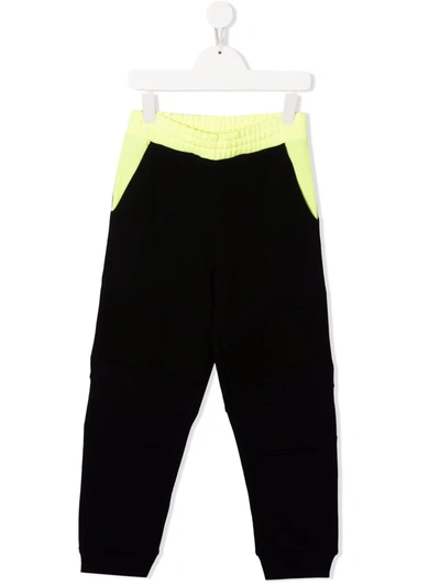 Shop Balmain Colour-block Track Pants In Black