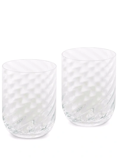 Shop Dolce & Gabbana Hand-blown Murano Water Glasses (set Of 2) In White