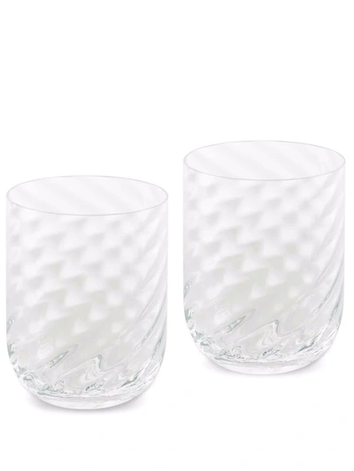 Dolce & Gabbana Hand-blown Murano Water Glasses (set Of 2) In White