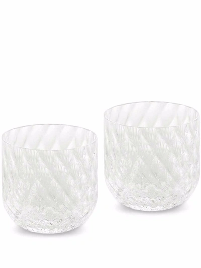 Shop Dolce & Gabbana Hand-blown Murano Shot Glasses (set Of 2) In White