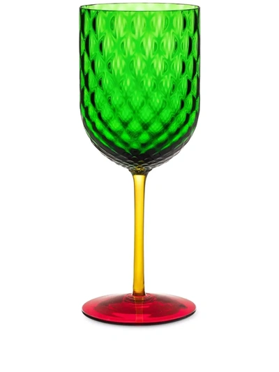 Shop Dolce & Gabbana Hand-blown Murano Red Wine Glass In Green