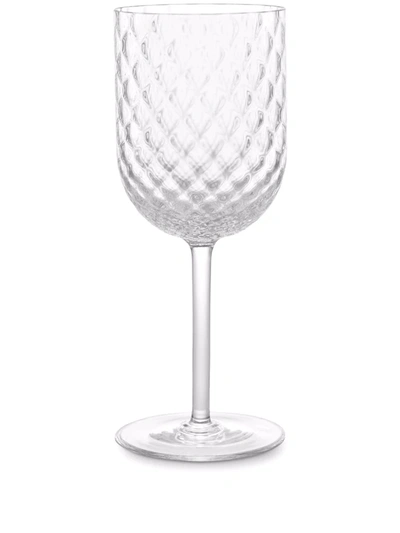 Dolce & Gabbana Hand-blown Murano Red Wine Glass In White