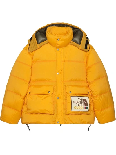 Shop Gucci X The North Face Padded Jacket In Yellow