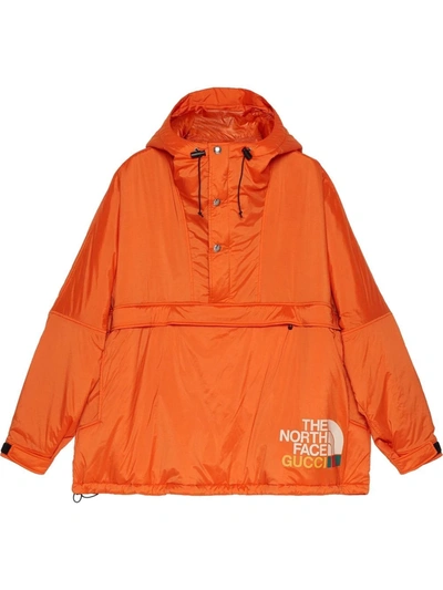 Shop Gucci X The North Face Hooded Windbreaker In Orange