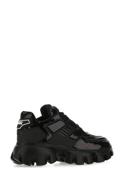 Prada Cloudbust Thunder Sequin Sneakers In Black | ModeSens