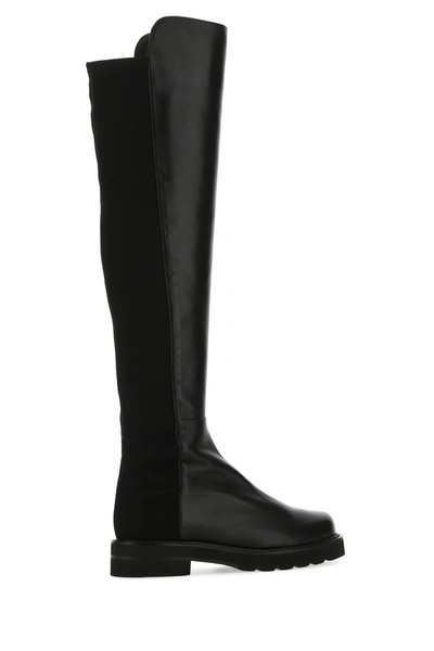 Shop Stuart Weitzman Black Nappa Leather And Fabric 5050 Lift Boots  Black  Donna 37