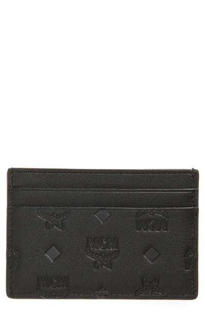 Shop Mcm Klara Monogram Leather Card Case In Black