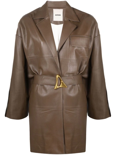 Shop Aeron Lake Belted Coat In Braun