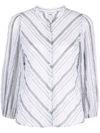 Shop Masscob Striped Stretch-cotton Shirt In Grau