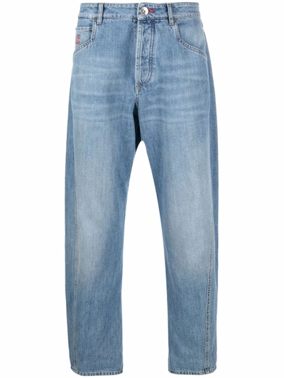 Shop Brunello Cucinelli Mid-rise Straight-leg Jeans In Blau