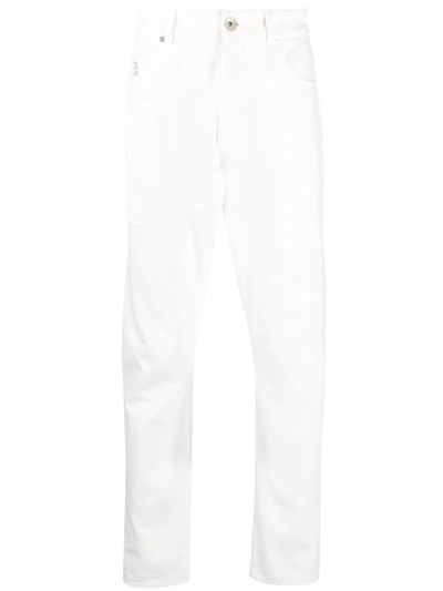 Shop Brunello Cucinelli Washed Straight-leg Jeans In Weiss