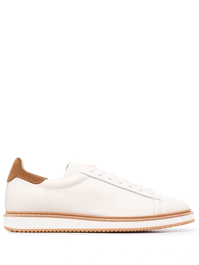 Shop Brunello Cucinelli Low-top Lace-up Sneakers In Neutrals