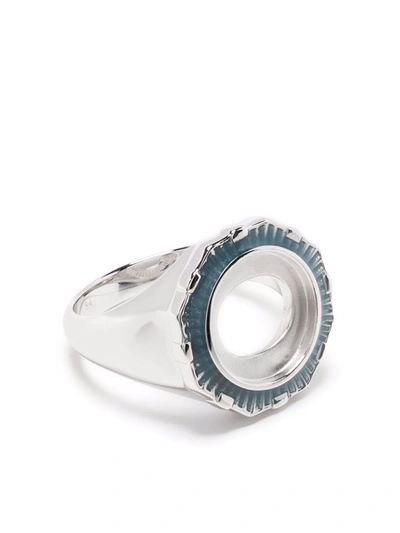 Shop Maria Black Moss Resin Ring In Silber