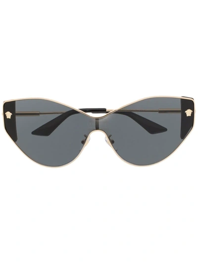Shop Versace Medusa Chic Cat-eye Sunglasses In Schwarz