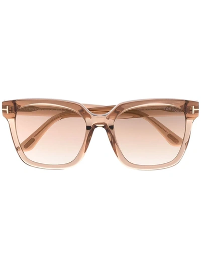 Shop Tom Ford Selby Square-frame Sunglasses In Braun