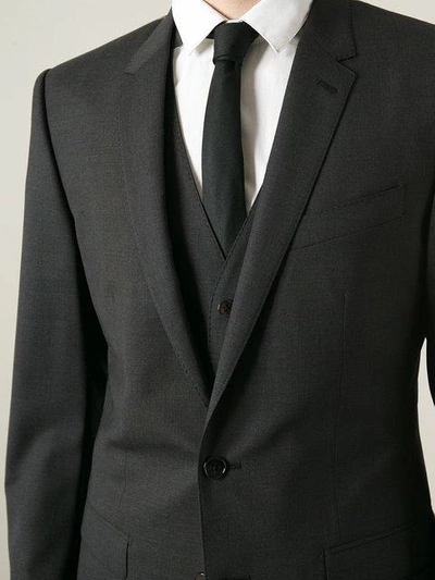 Shop Dolce & Gabbana Classic Three-piece Suit In Grey