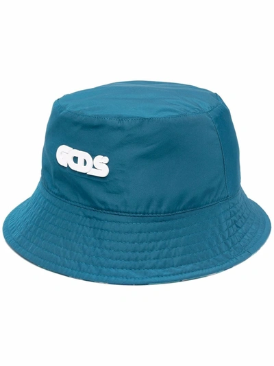 Shop Gcds Camouflage-print Bucket Hat In Blau