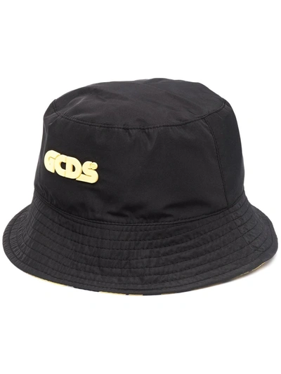 Shop Gcds Camouflage-print Bucket Hat In Schwarz