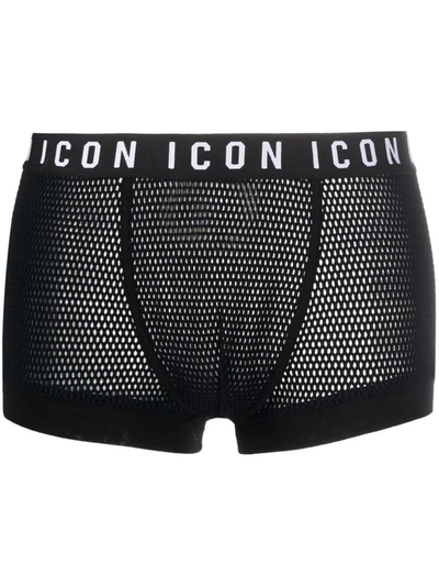 Shop Dsquared2 Icon Mesh Boxers In Black