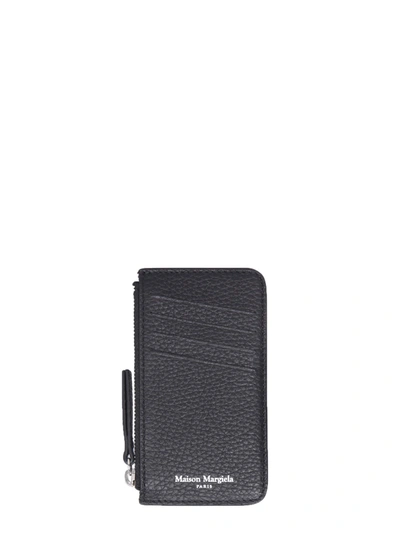 Shop Maison Margiela Card Holder With Zip In Black
