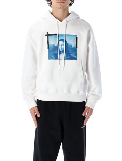 Shop Off-white Monalisa Over Hoodie In White Blue