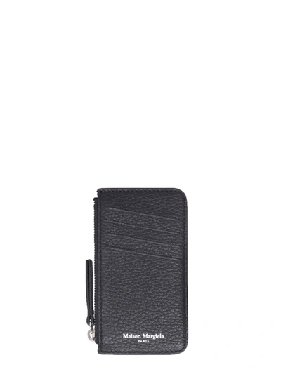 Shop Maison Margiela Card Holder With Zip In Nero