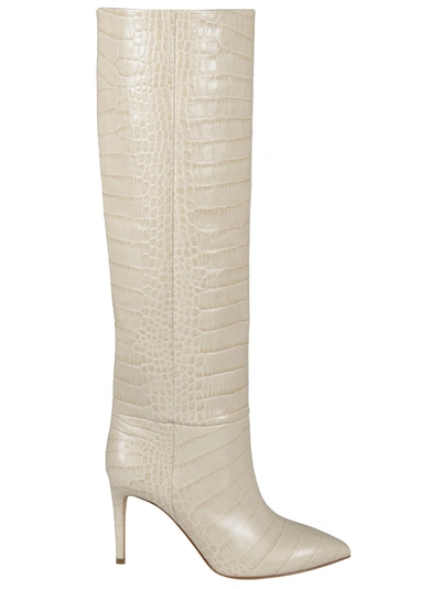 Shop Paris Texas Embossed Croco Stiletto Boots In Mandorla