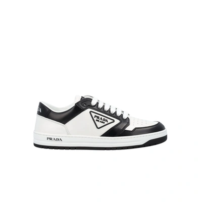 Shop Prada Low Top Sneakers In Bianco+nero