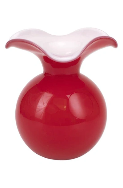 Shop Vietri Hibiscus Fluted Medium Vase In Red